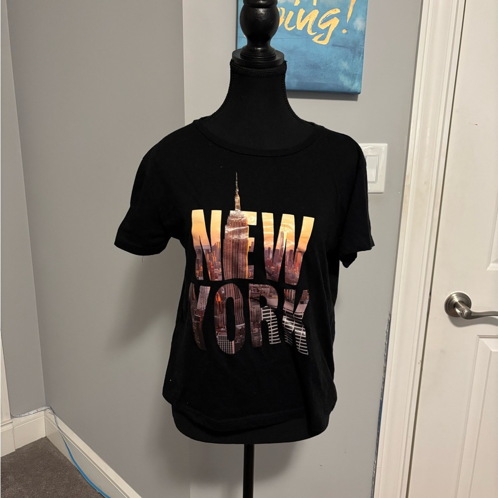 SHEIN Black Tee with New York Graphic